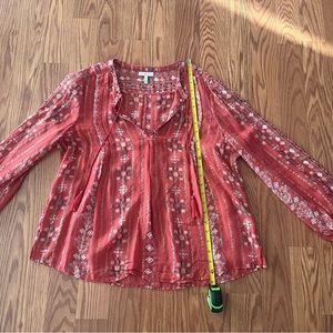 Joie Blouse Coral with Gold accent